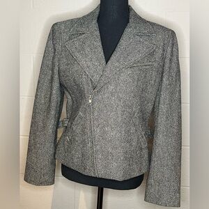 Vintage Ralph Lauren Women's Black and Tan Wool Blazer